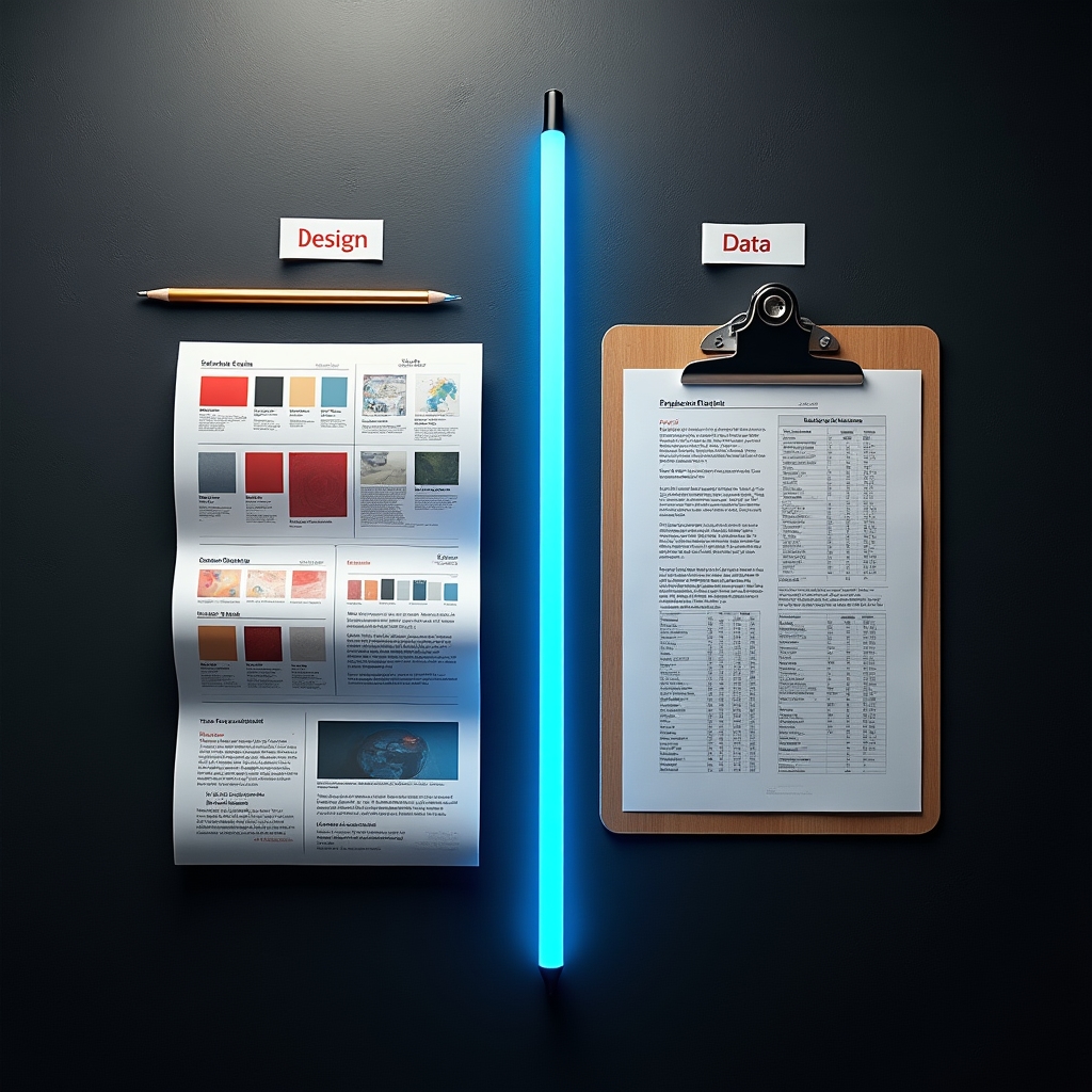 Diagram showing the clear separation between design scope and content responsibility in report production