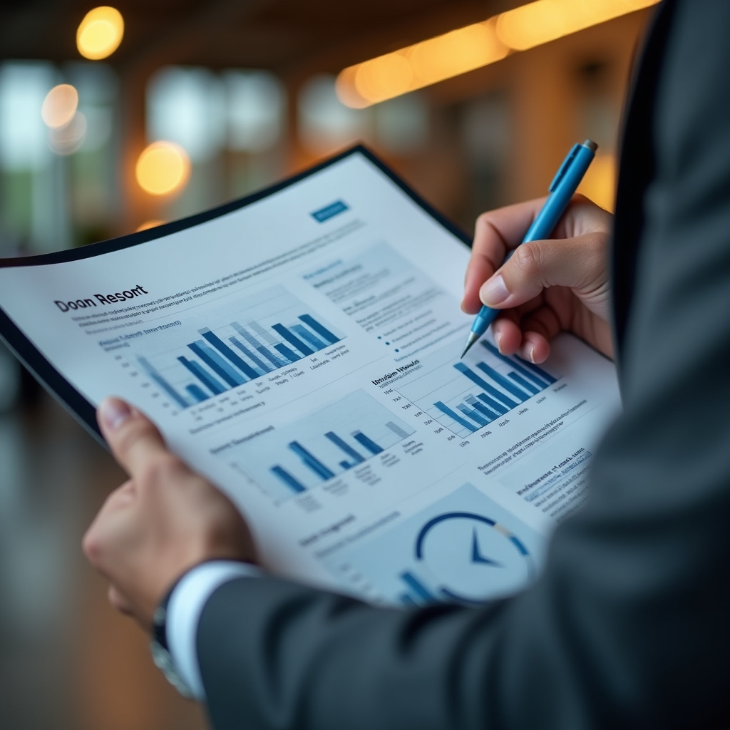 Annotated example of a monthly real estate report template showing how to read progress indicators and timeline sections