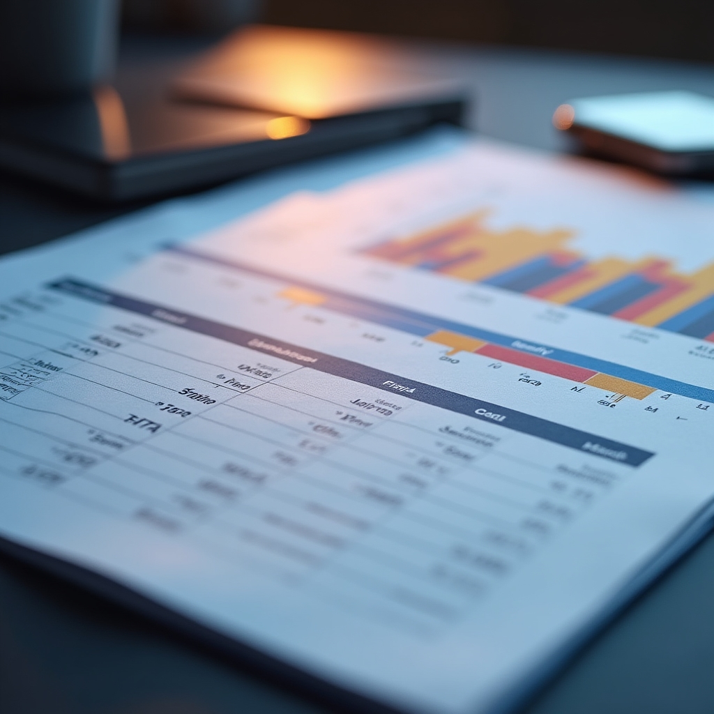 Close-up of a Gantt chart and timeline visualization on a project report page