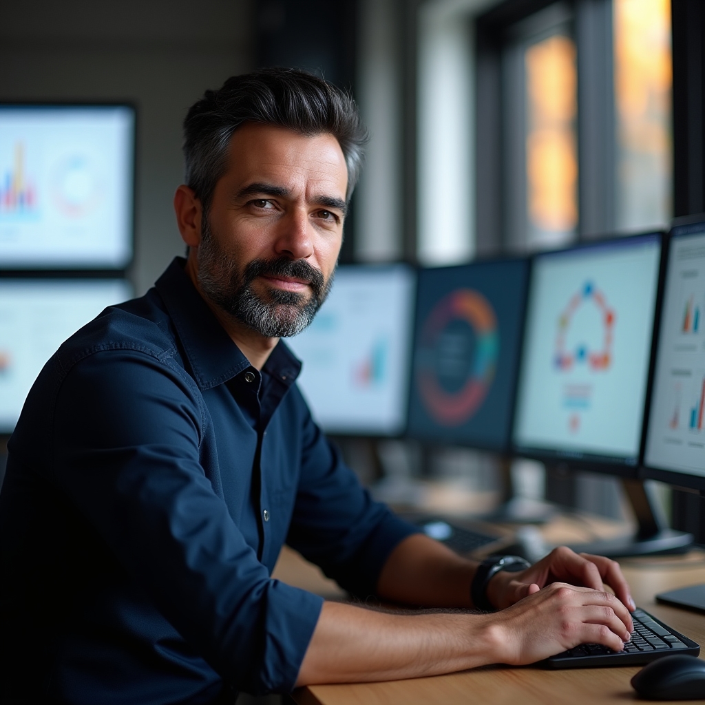 Information architect team member reviewing report structure diagrams